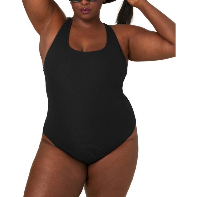 The Tulum One Piece - Ribbed - Black - Classic - BLACK / 2X