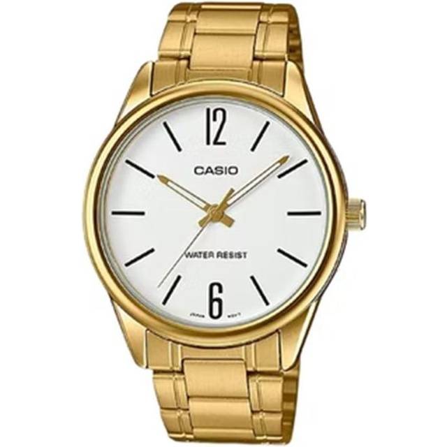 Men's CASIO Fashion Stylish Quartz Steel Strip Waterproof Watch Gold Color Stainless Steel Strap Mens - DefaultColor - Free