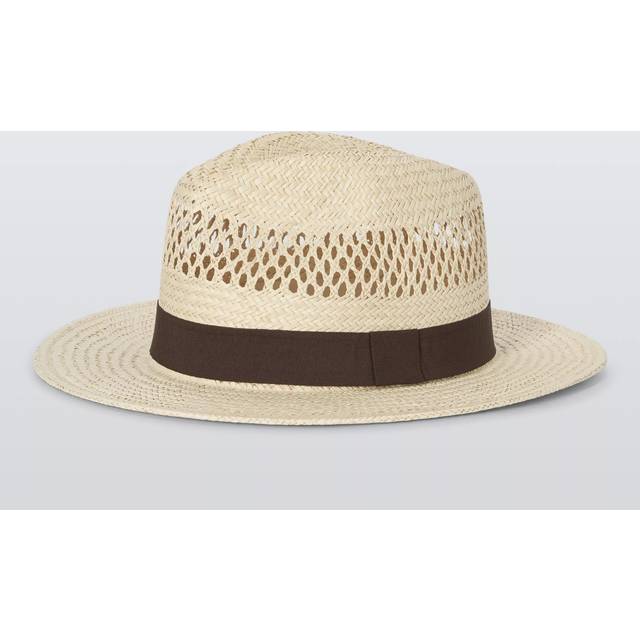John Lewis Wide Straw Fedora, Natural