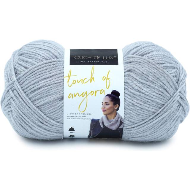 Lion Brand Yarn Touch of Angora Yarn  Pearl Grey