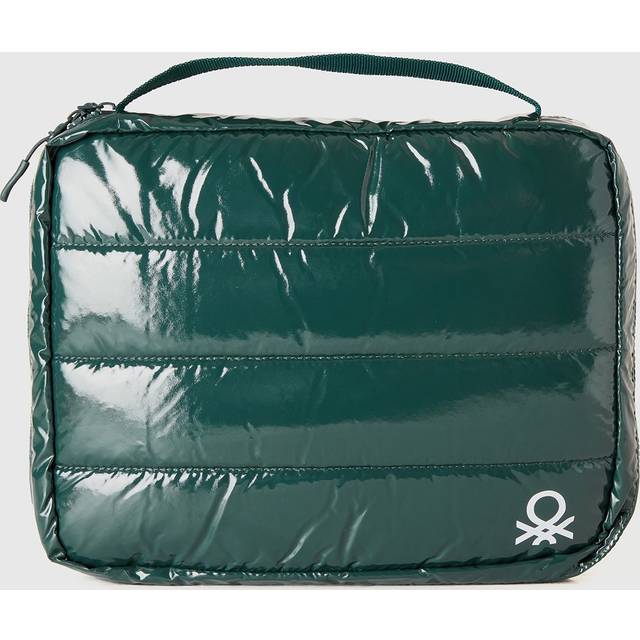 Benetton, Large Padded Accessory Clutch, size OS, Dark Green, Women