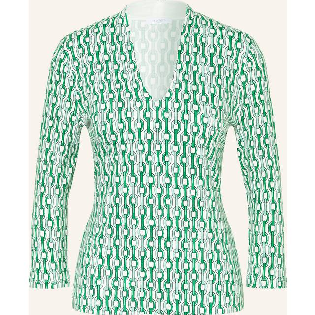 Hobbs Aimee Geometric Top, Green Ivory