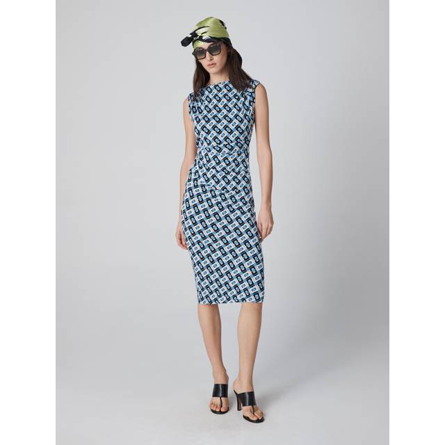 Darrius Geometric-Print Bodycon Dress - CANE LINK BLUE - Small