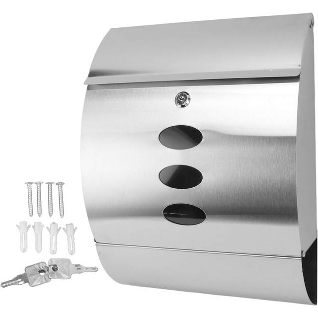 Wall Mounted Mailbox Stainless Steel High Hardness Rainproof Mail Post Box Curved Letterbox for