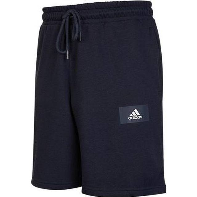 Men's adidas Logo Printing Pattern Lacing Elastic Waistband Straight Shorts Black - Default Color
