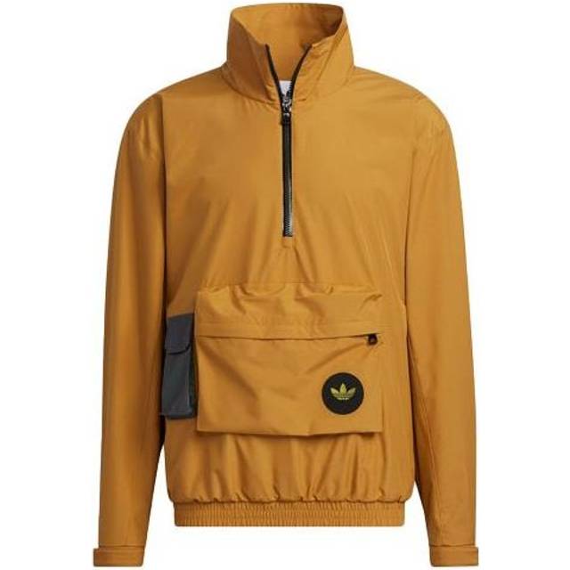 Men's adidas originals 3D Pocket Logo Outdoor Cardigan Woven Stand Collar Jacket Brown - TO BE CONFIRMED