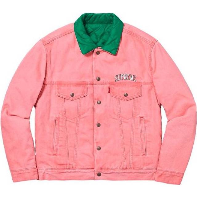 Supreme FW18 x Levs Quilted Reversible Trucker Jacket Pink SUP-FW18-763