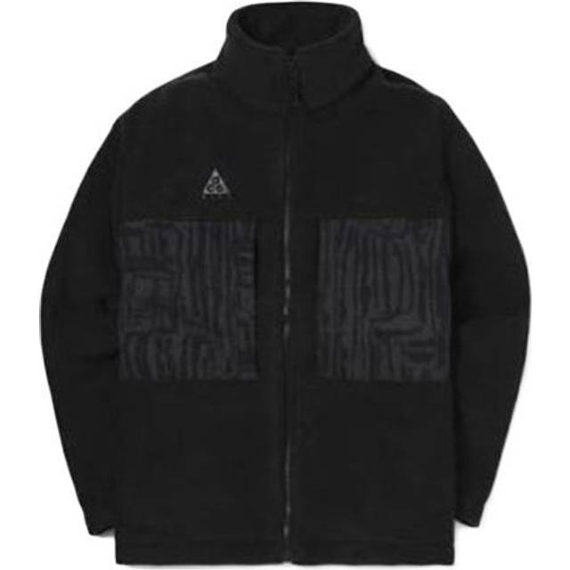 Men's Nike ACG Fleece Zipper Jacket Black - BLACK - S