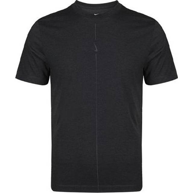 Men's Nike Yoga Dri-FIT Quick Dry Short Sleeve T-Shirt - BLACK