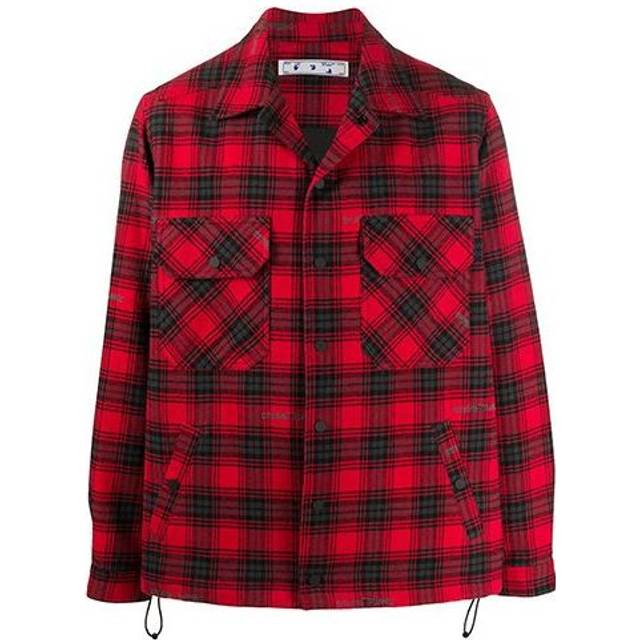 Off-White FW20 Cotton Arrows Printing Jacket Men Red OMEM001E20FAB0012510
