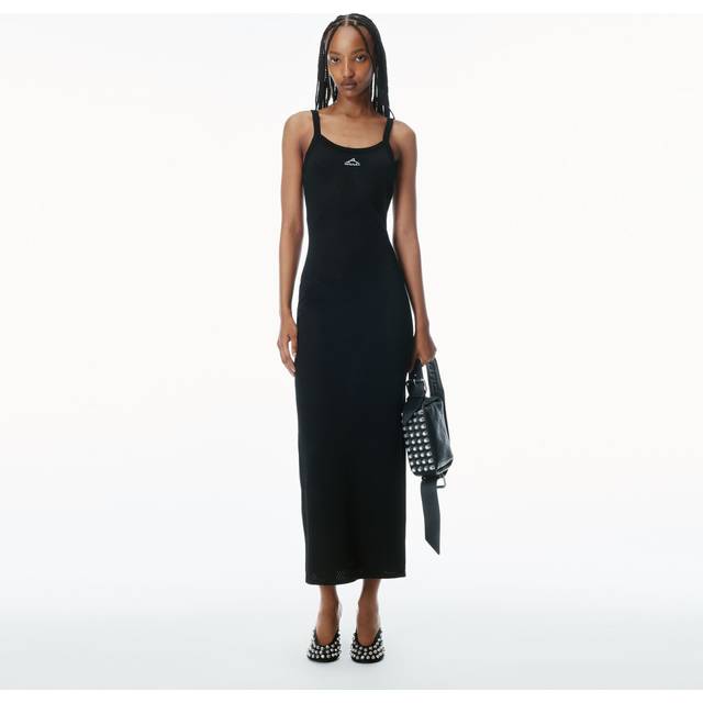 alexanderwang.t Black Cami Athletic Mesh Midi Dress - BLACK - L