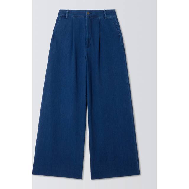 John Lewis Tailored Wide Leg Jeans, Blue