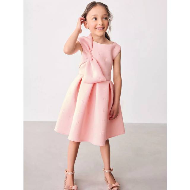 Ted Baker Girls Bow Detail Dress - Pink, Pink, Size 3-4 Years - 3-4 YEARS
