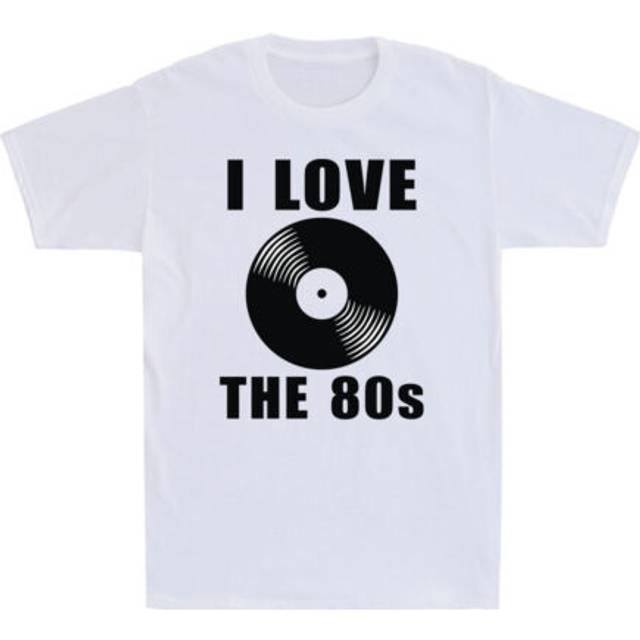 I love the 80s funny vinyl records cool record dj music vintage men's t-shirt