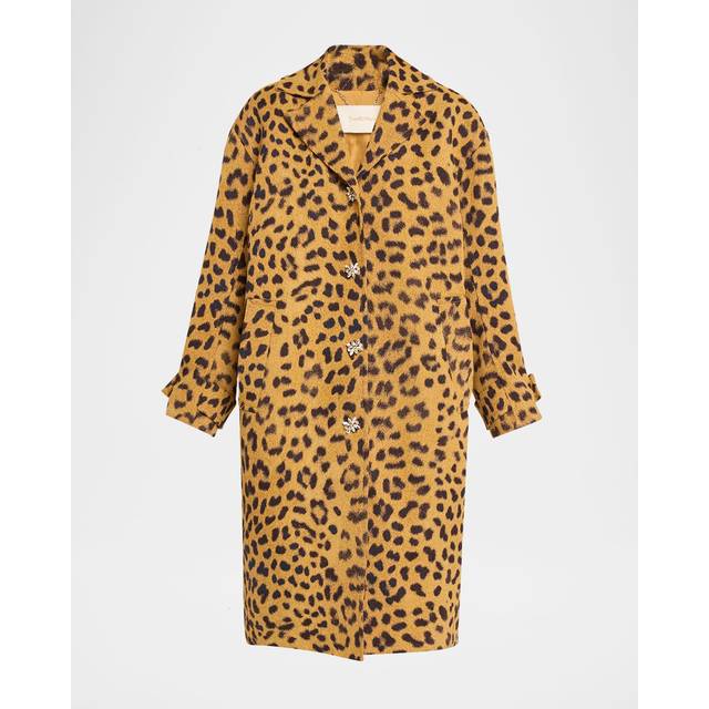 Crush Leopard Jacquard Barrel Coat - 2 (US 8)