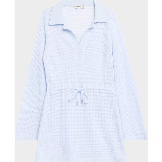 Tammie Long-Sleeve Mini Dress - PERIWINKLE SKY - Small