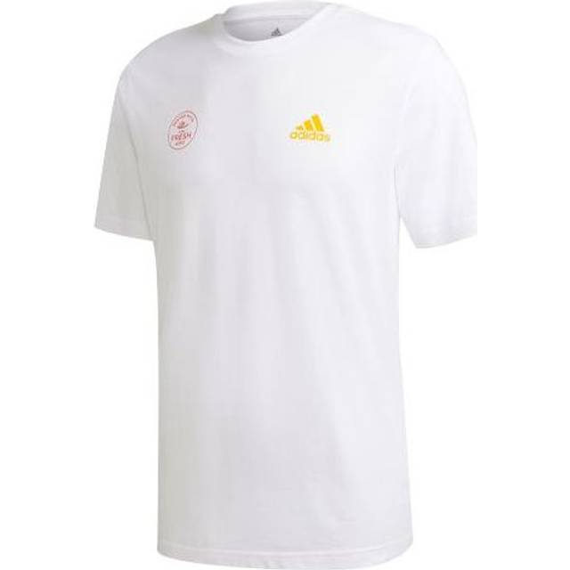 adidas Snack Photo Tee Alphabet Logo Round Neck Short Sleeve White GE4667