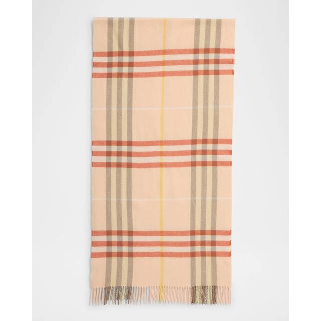 Burberry Wide Check Cashmere Scarf - Teacup - One Size