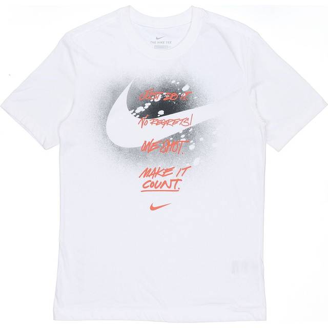 Nike Graphic Print Sports Short Sleeve T-Shirt Men Tops White DJ5218-100 L