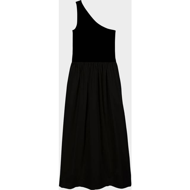 Anita Asymmetric Midi Dress - BLACK - Small