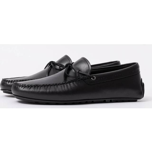 Men's BOSS Orange Noel Mens Italian Leather Driving Moccasins - Black - Size: 12