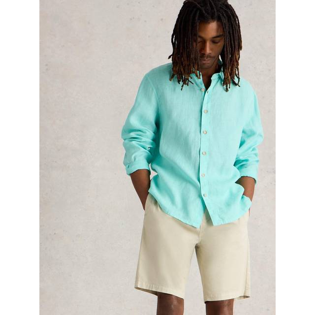 White Stuff Keswick Linen Regular Fit Shirt, Light Blue