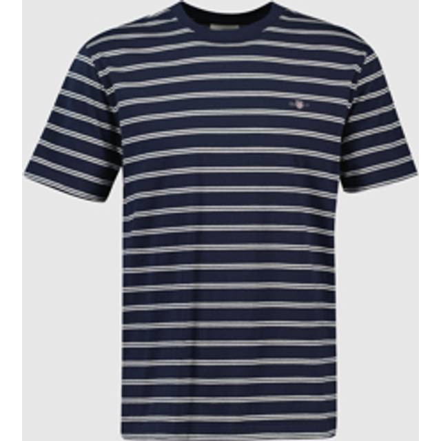 GANT Mens Evening Blue Striped T-Shirt - Large