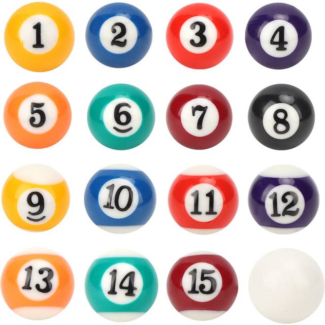 16PCS Eco‑friendly Resin Mini 2.5CM Children Billiard Ball Toy Pool Table Accesssory