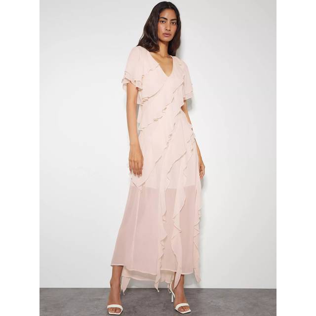 Renata Ruffle Maxi Dress Pink - 12