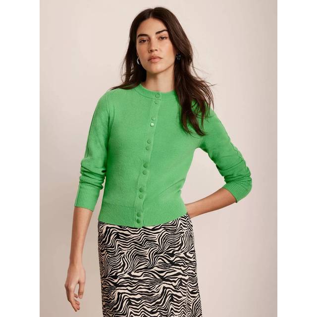 Mint Velvet Double Popper Cardigan, Green