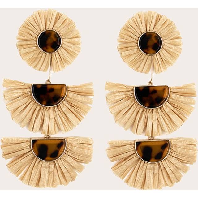 Raffia Resin Centre Pendant Statement Earrings, Multi - One Size