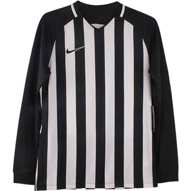 Men's Nike Stripe V Neck Long Sleeves Black White T-Shirt AO2455-010 - MULTI-COLOR - XL