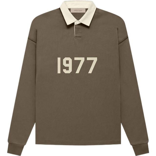 Fear of God Essentials FW22 1977 Henley Rugby Polo 'Wood' FOG-FW22-032 - Brown - L