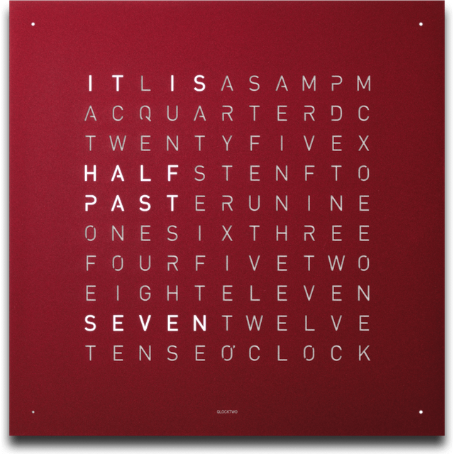 QLOCKTWO Earth 45 Red Velvet Wall Clock Watch