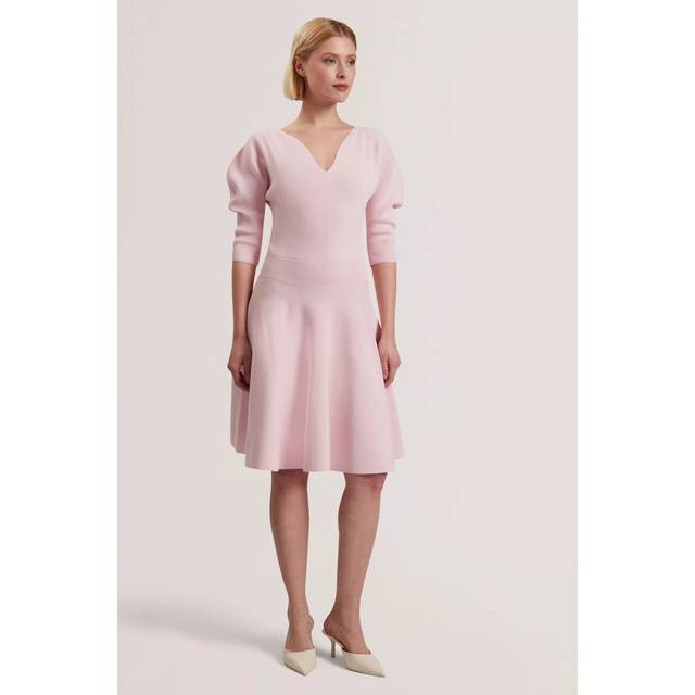 Ted Baker Sculptured Knit Skater Dress, Light Pink