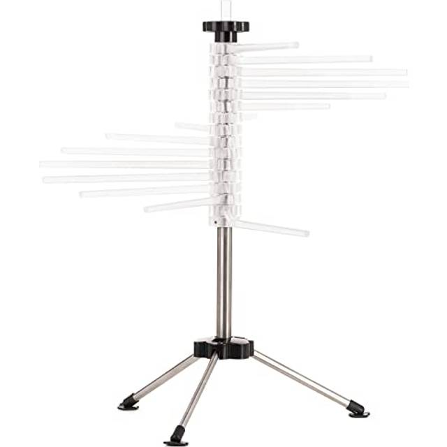 Navaris Collapsible Pasta Drying Rack - Tall Compact Spaghetti Noodle Stand with 16 Plastic Rods - Fresh Pasta Making Accessories - up to 2 kg (4.5 lb