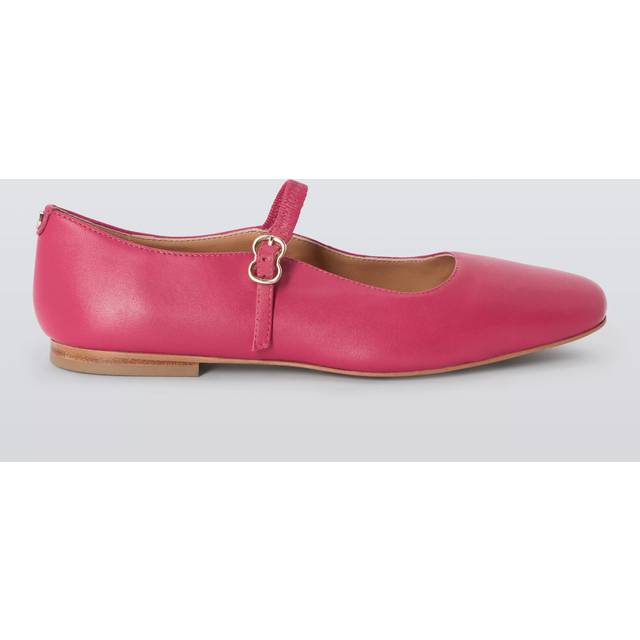 John Lewis Harrietta Leather Mary Jane Ballerina Pumps, Pink