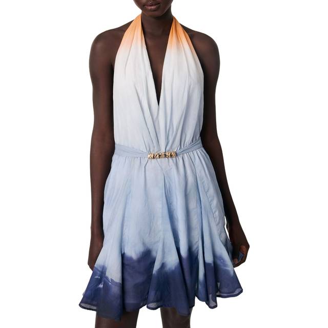 Robe Courte Tie & Dye - Imprime Tie And Dye Bleu - Maje -  Matière principale: 100% cotonDoublure: 100% coton - Prêt-à-porter > Robes > Robes courtes