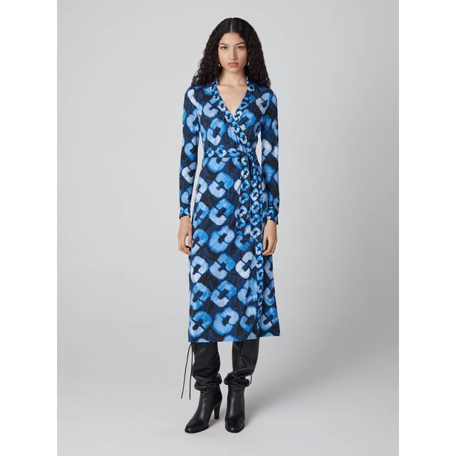 Abigail Wrap Midi Dress - Shibori Link and Tiny Shibori Link