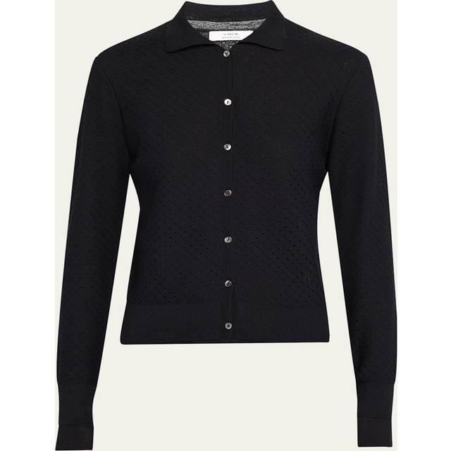 Vince Double Layer Mesh Cardigan