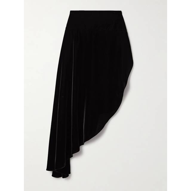 Alaïa - Asymmetric Velvet Skirt - Black - FR 38
