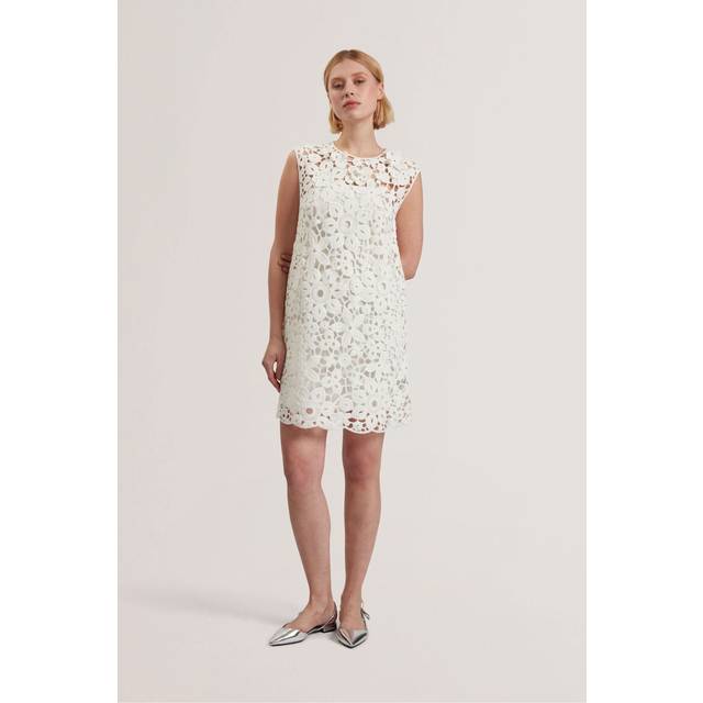 Ted Baker Miikka Crochet Knit Mini Dress, White