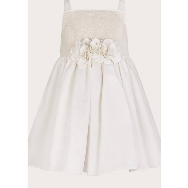 Monsoon Baby Orelia Occasion Dress, Warm Ivory