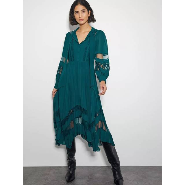 Monsoon Florence Midi Shirt Dress, Green