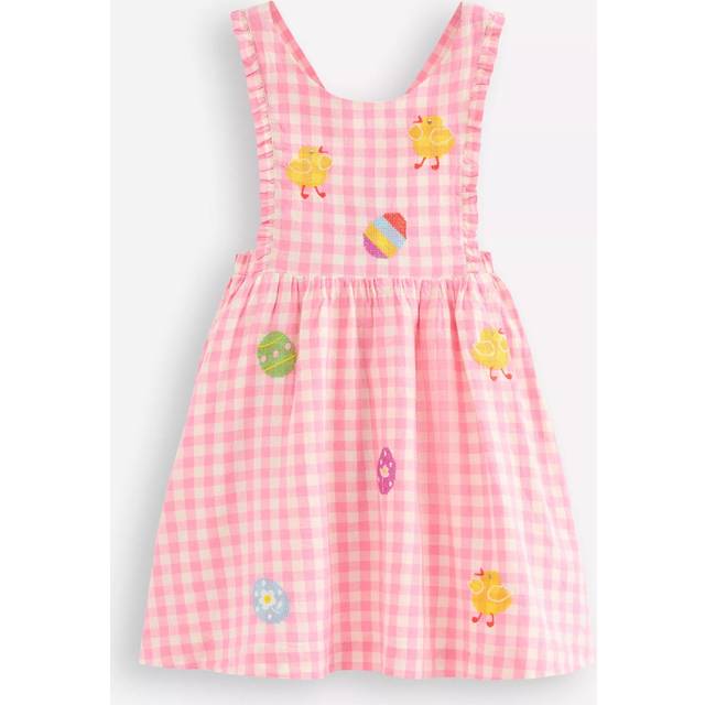 Mini Boden Kids' Gladys Pinafore Dress, Pink Gingham