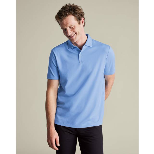 Charles Tyrwhitt Regular Fit Piqué Polo Shirt, Cornflower Blue