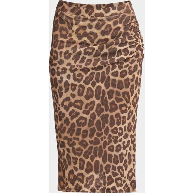 Stella McCartney Leopard-printed ruched midi skirt - multicoloured (UK 8)