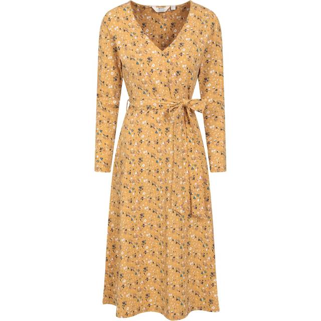 (8 UK, Mustard) Mountain Warehouse Womens/Ladies Santorini Floral Long-Sleeved Midi Dress