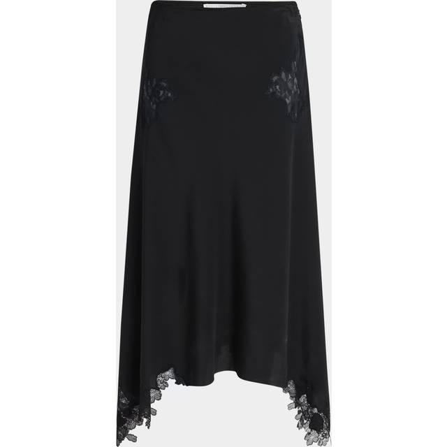 Lace Handkerchief Midi Skirt - BLACK - 44 IT (8 US)