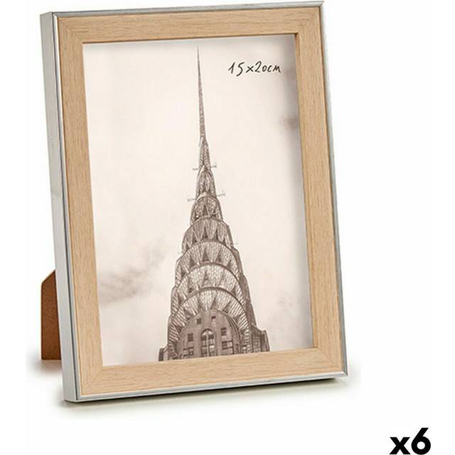 Naturligt brunt och silver foto ramsats - GiftDecor WPC1920MS-3 (6 enheter)